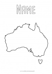 Free drawing Geography Country Australia Country map