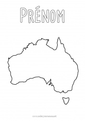 Dessin gratuit Géographie Pays Australie Carte des pays