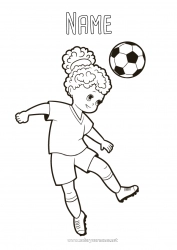 Coloring to customize Football Soccer ball Sport Team sports Women's football Soccer player