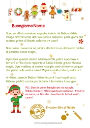 Colorazione gratuita Elfo di Natale Natale Lettere di elfi scherzosi Lettera di Arrivo degli Elfi