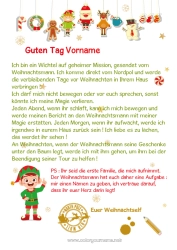 Malvorlage anpassen Weihnachtself Weihnachten Elfenstreiche-Briefe Elf Ankunftsbrief