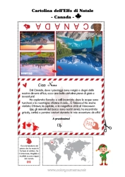 Disegno gratuito Canada Viaggio dell'elfo di Natale Cartolina Cartolina di un solo elfo
