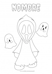 Colorear para personalizar Fantasma Monstruo Halloween