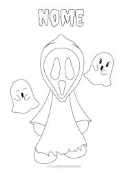 Desenho grátis Fantasma Monstro Halloween