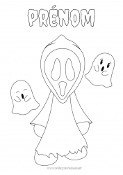 Coloriage gratuit Fantôme Monstre Halloween