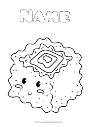 Colouring to customise Cute Japan Sushi