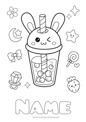 Free colouring Cute Tea Drink Fizz Bubble tea