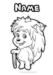 Free colouring Hedgehog Autumn Animal Fruit Forest animals Apple