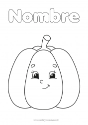 Dibujo libre Calabaza Otoño Verduras Dibujos fáciles para colorear