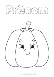 Dessin gratuit Citrouille Automne Légumes Coloriages faciles