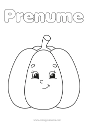 Pagină de colorat personalizată Dovleac Toamnă Legume Desene de colorat ușoare