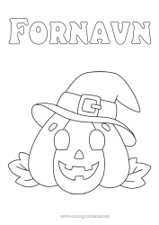 Fargeleggingssiden å tilpasse Gresskar Jack O'Lantern Hatt Enkle fargelegginger