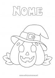 Colorazione gratuita Zucca Jack O'Lantern Cappello Disegni da colorare facili