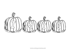 Kolorowanka za darmo Dynia Halloween Nazwisko odznaczone