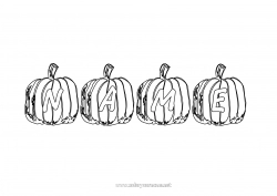 Free coloring Pumpkin Halloween Decorated name