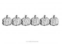 Colorear gratis Calabaza Halloween Nombre decorado