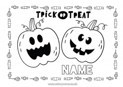 Free drawing Pumpkin Trick or treat Halloween