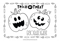 Colorear gratis Calabaza Truco o trato Halloween