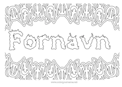 Gratis fargelegging Dekorert navn Brann