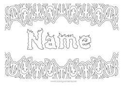 Colouring to customise Decorated Name Fire