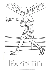 Färgläggningssida att anpassa Sport Kampsporter Boxning
