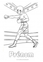 Coloriage à personnaliser Sport Sports de combat Boxe