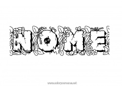 Colorare per personalizzare Ragno Fiori Animale Foglie Nome decorato Formica Insetti