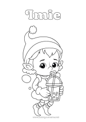 Rysunek za darmo Świąteczne skrzaty Kolorowanki dla skrzatów Napój Herbata bąbelkowa