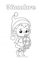 Colorear gratis Elfos de navidad Dibujos de Elfos para colorear Bebidas Bubble tea