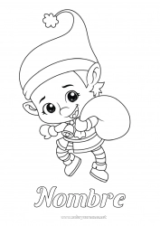 Colorear gratis Elfos de navidad Dibujos de Elfos para colorear