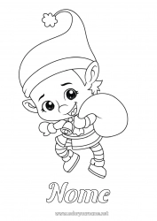 Disegno gratuito Elfo di Natale Pagine da colorare degli elfi