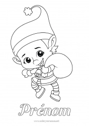 Coloriage gratuit Lutins de Noël Coloriages lutins