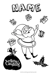 Colouring to customise Gifts Father Christmas Christmas Hood