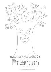 Coloriage gratuit Halloween Arbre Coloriages faciles