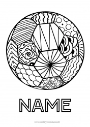 Free drawing Football Soccer ball Sport Balloons Zentangle Team sports