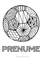 Pagină de colorat personalizată Fotbal Minge de fotbal Sport Baloane Zentangle Sporturi de echipă