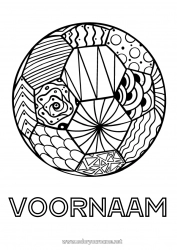 Kleurplaat aanpassen Voetbal Voetbal Ballonnen Zentangle Teamsporten