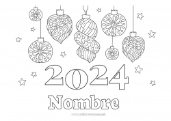 Colorear para personalizar Feliz año 2024