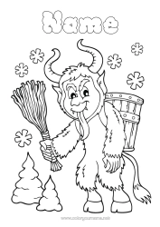 Colouring to customise Monster Krampus Saint Nicholas