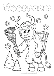 Gratis kleurplaat Monster Krampus Sinterklaas