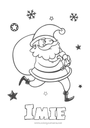 Kolorowanka za darmo Święty Mikołaj Boże Narodzenie Okap