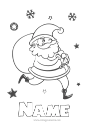 Free colouring Father Christmas Christmas Hood