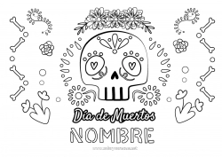 Dibujo libre Flores Calavera Día de los Muertos Calaveras