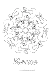 Colouring to customise Black Cat Mandala Fruit Pear Gland