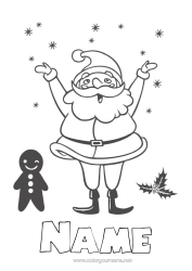 Colouring to customise Father Christmas Christmas Gingerbread