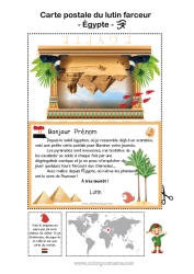 Dessin gratuit Égypte Voyage de l'elfe de Noël Carte postale Carte postale d'un SEUL lutin