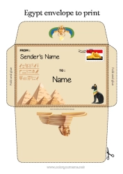 Free drawing Envelope Egypt Envelope to print Elf on the Shelf Trip