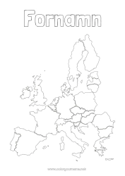 Färgläggningssida att anpassa Geografi Världskarta Julälvens resa Världskarta Tyskland Nederländerna Karta över världen med busiga tomtar