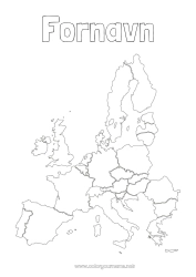 Fargeleggingssiden å tilpasse Geografi Verdenskart Julealvens reise Kontinentkart Tyskland Nederland Verdenskart over rampete nisser