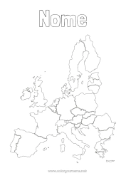 Desenho para personalizar Geografia Mapa do Mundo Viagem do Elfo de Natal Mapa dos continentes Alemanha Países Baixos Mapa Volta ao Mundo dos Duendes